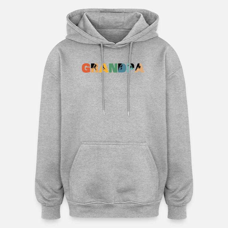 Grimpeur Papi Alpiniste Papi - Sweat à capuche oversize unisexe - gris chiné