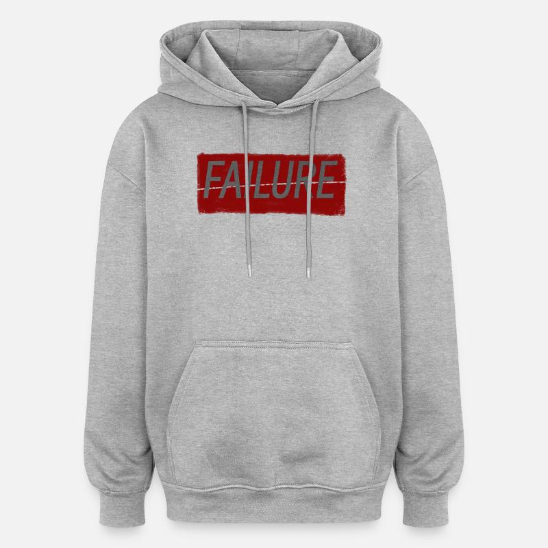 FAILURE - Sweat à capuche oversize unisexe - gris chiné