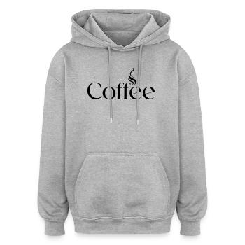 Coffee - Oversized Unisex Hoodie - Grau meliert - Vorne - Noah (186cm)