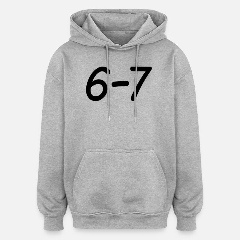 67 - Sweat à capuche oversize unisexe - gris chiné