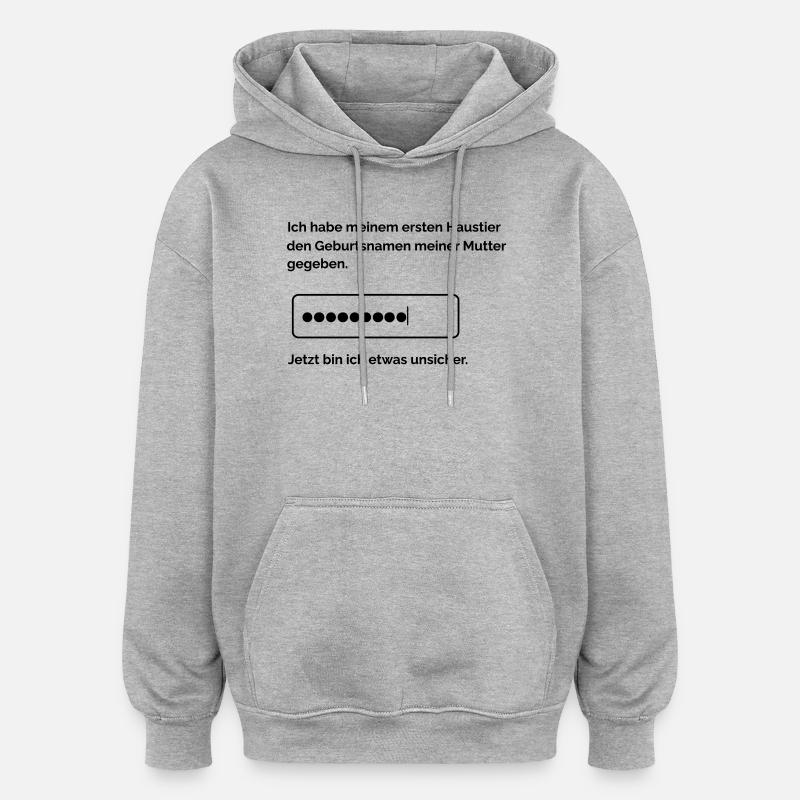 Mot de passe - Sweat à capuche oversize unisexe - gris chiné