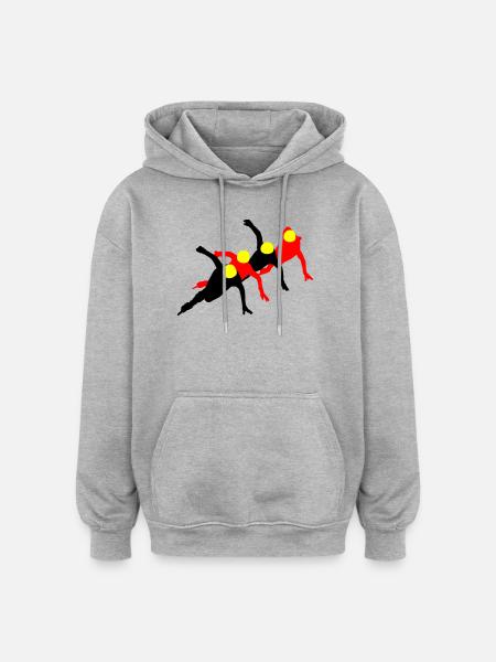 Piste courte - Sweat à capuche oversize unisexe - gris chiné