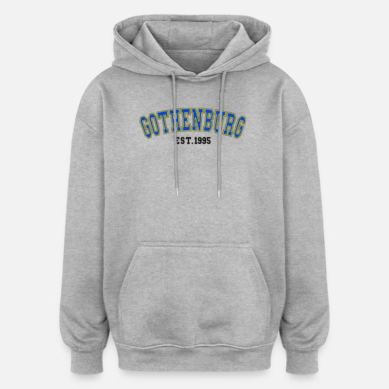 Göteborg Est. 1995 - Oversized Unisex Hoodie - Grau meliert