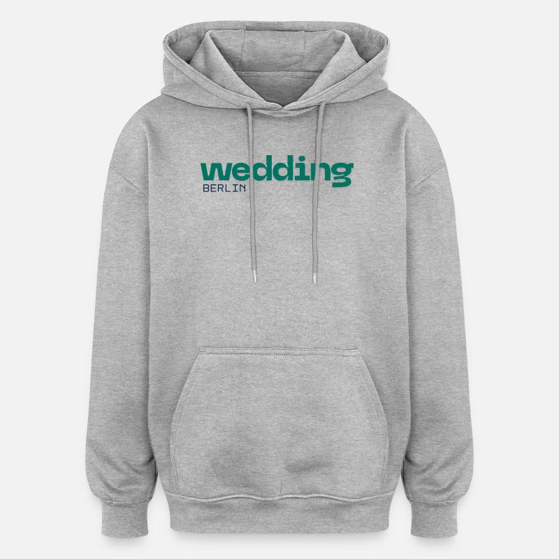 Wedding Berlin - Schönes, schlichtes Design - Oversized Unisex Hoodie - Grau meliert