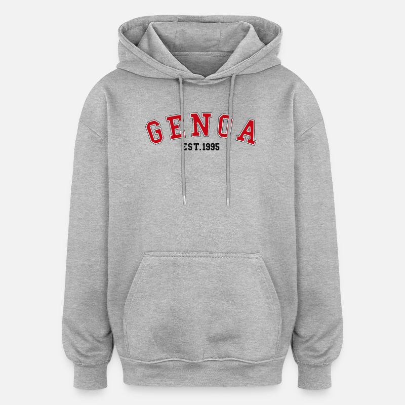 Gênes Est. 1995 - Sweat à capuche oversize unisexe - gris chiné