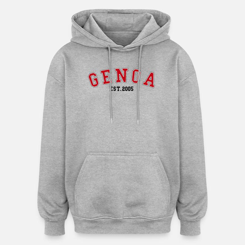 Gênes Est. 2005 - Sweat à capuche oversize unisexe - gris chiné