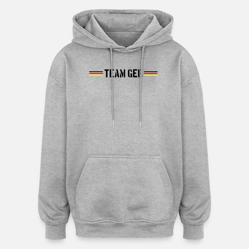 Équipe Allemagne Drapeau - Sweat à capuche oversize unisexe - gris chiné
