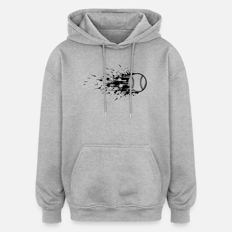 Joueur de baseball énergique Baseball - Sweat à capuche oversize unisexe - gris chiné