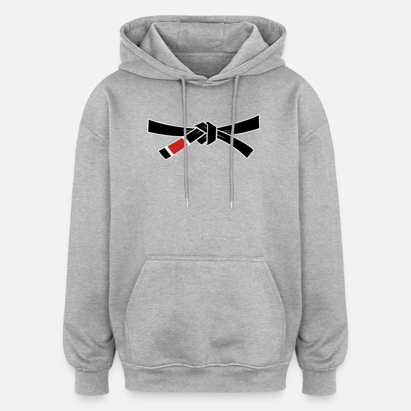 Ceinture noire - Ceinture noire - Sweat à capuche oversize unisexe - gris chiné