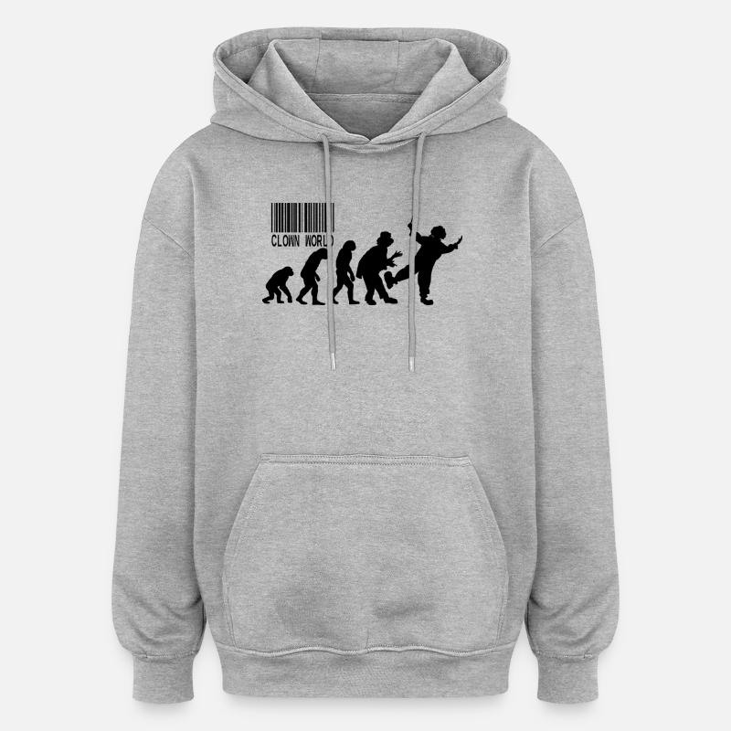 Parodie de Clown World Evolution - Sweat à capuche oversize unisexe - gris chiné