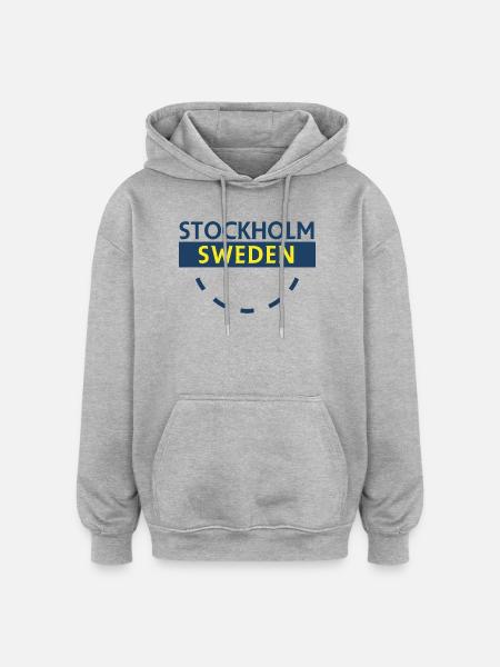 Stockholm Sweden Bold Text - Oversized Unisex Hoodie - heather grey