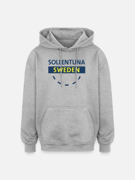 Sollentuna Sweden Neon banner - Oversized Unisex Hoodie - heather grey