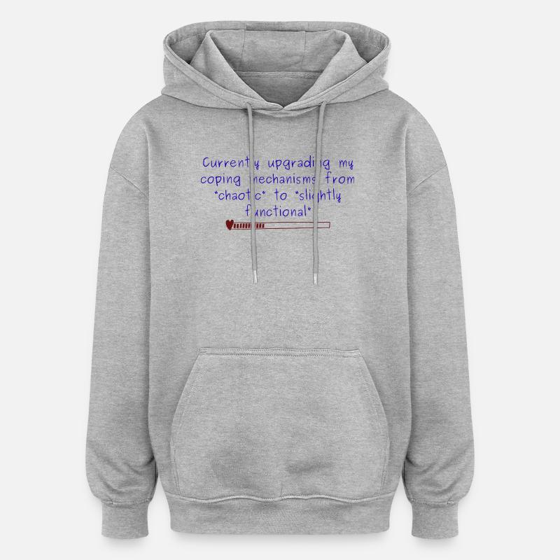 Conception d’adaptation chaotique à légèrement fonctionnelle - Sweat à capuche oversize unisexe - gris chiné