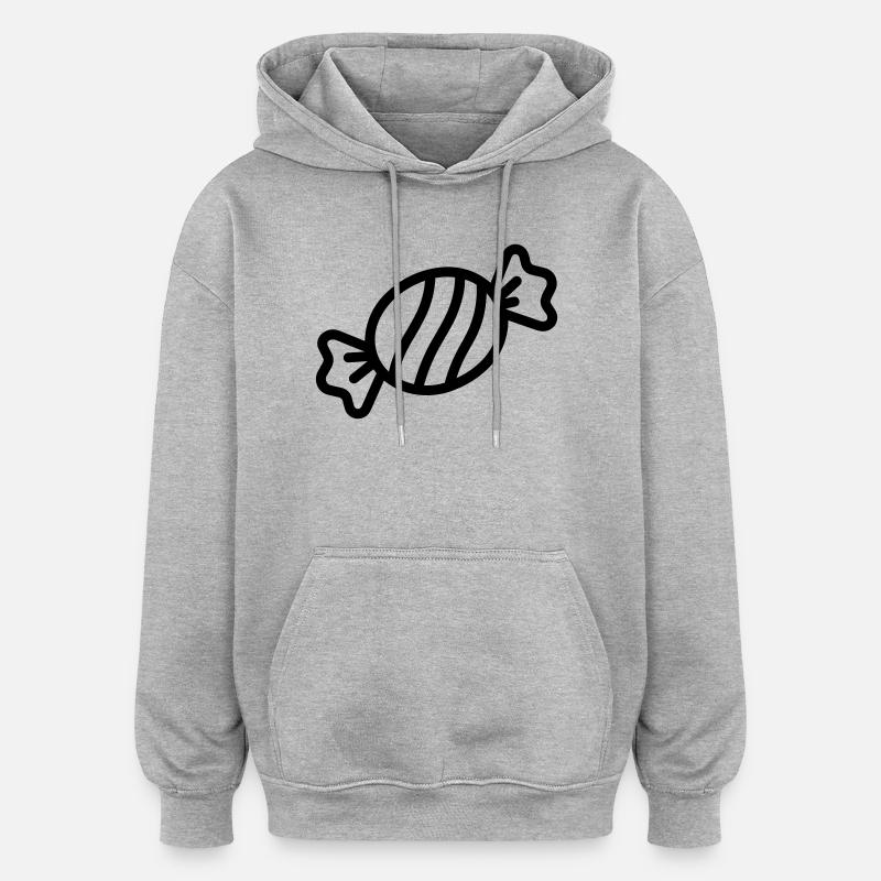 Bonbon - Sweat à capuche oversize unisexe - gris chiné