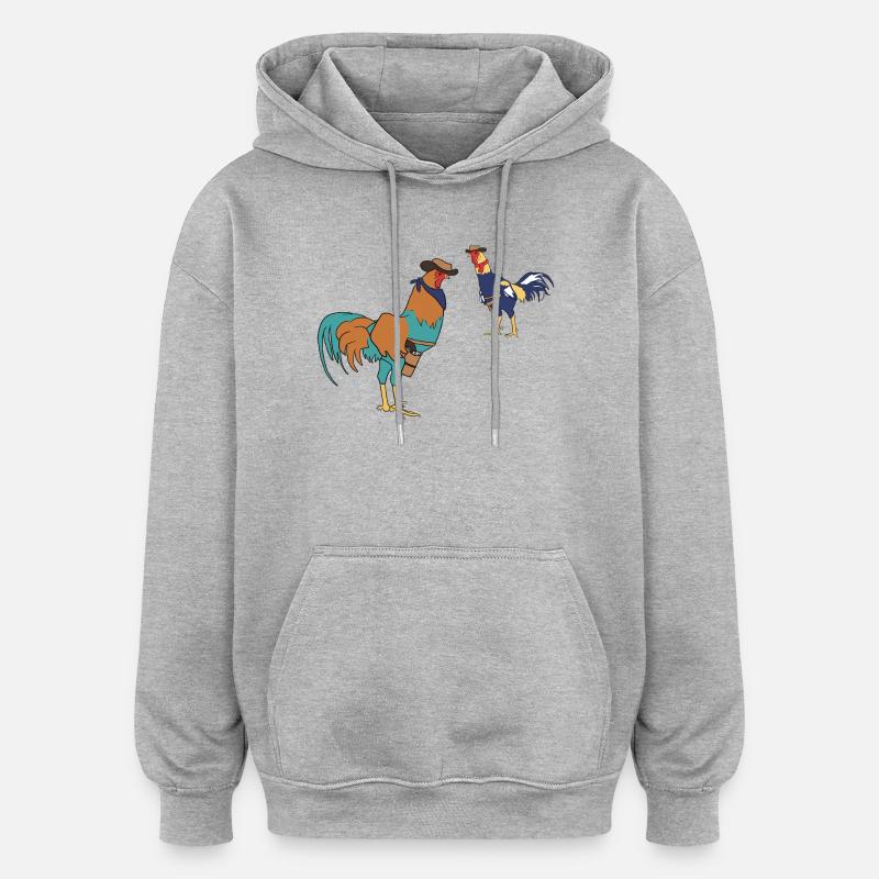 Rivaux - Sweat à capuche oversize unisexe - gris chiné