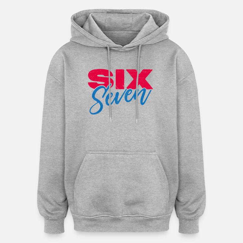 six sept - Sweat à capuche oversize unisexe - gris chiné