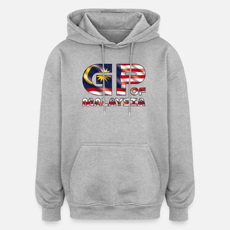 malaysia_gp - Sweat à capuche oversize unisexe - gris chiné