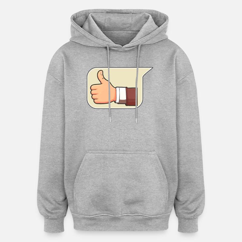 Feu vert - Sweat à capuche oversize unisexe - gris chiné