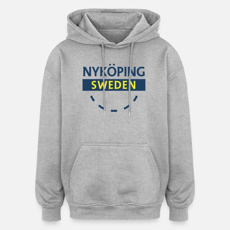 Nyköping Suède Signe - Sweat à capuche oversize unisexe - gris chiné