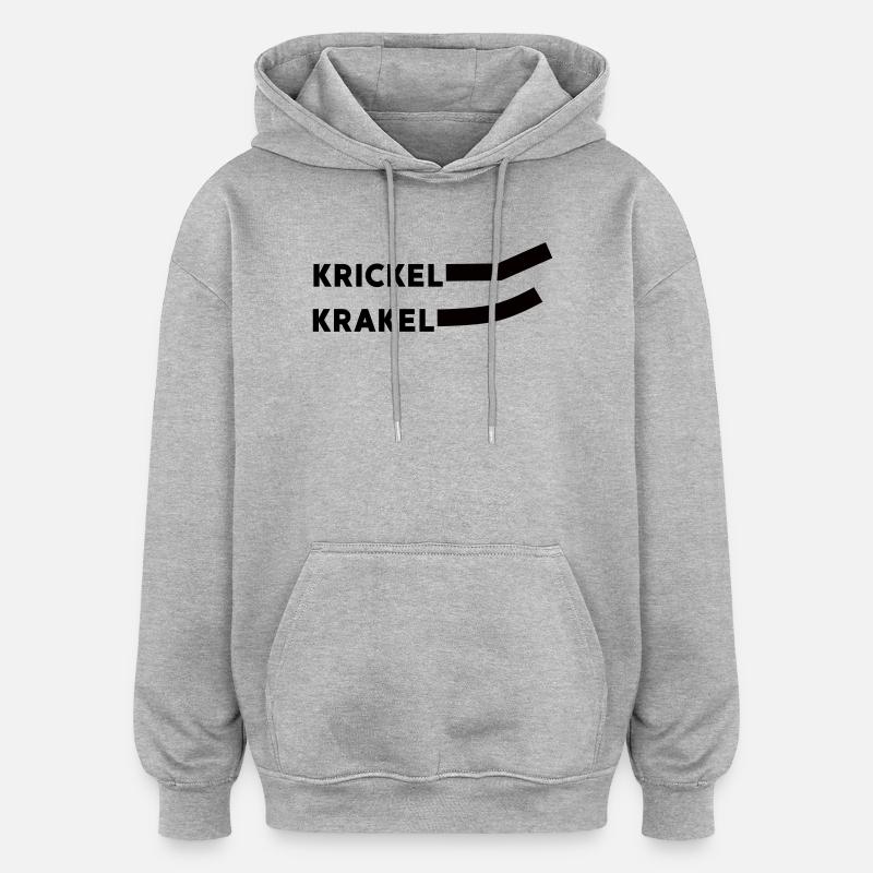 Krickle Scribble - Sweat à capuche oversize unisexe - gris chiné