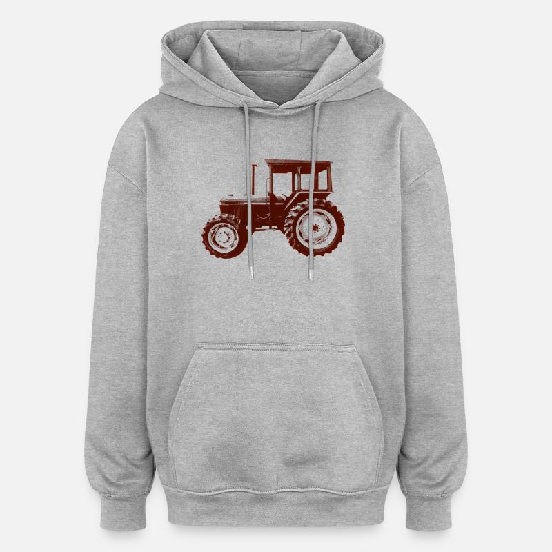 Constructeur de tracteurs - Sweat à capuche oversize unisexe - gris chiné