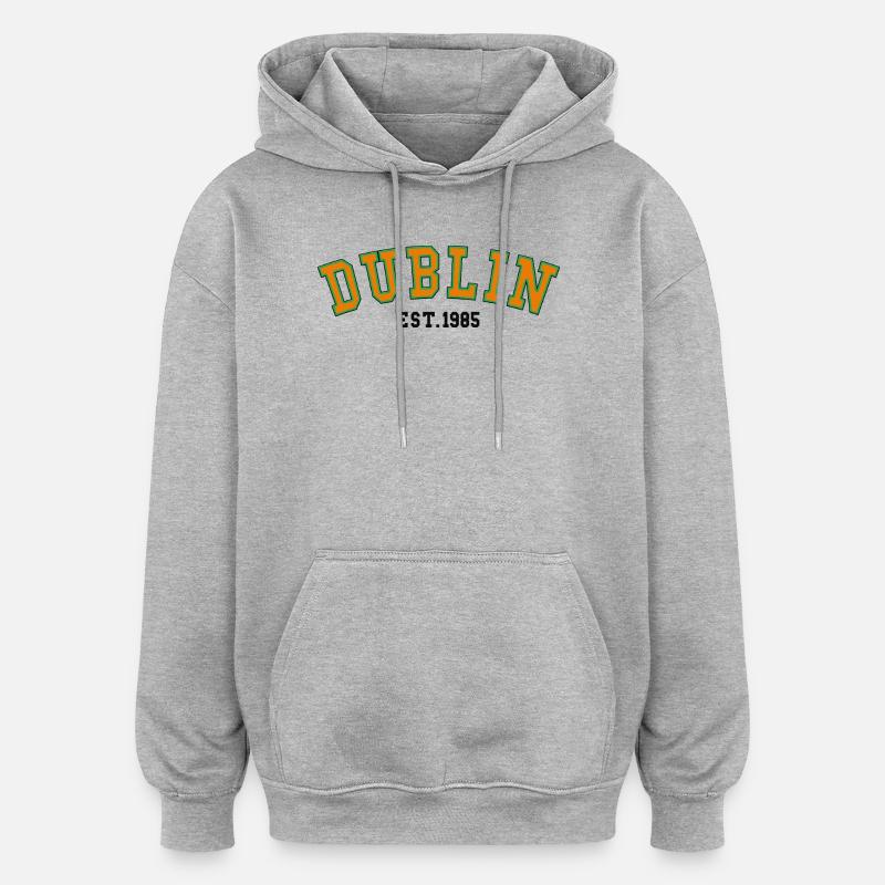 Cité de Dublin 1985 - Sweat à capuche oversize unisexe - gris chiné