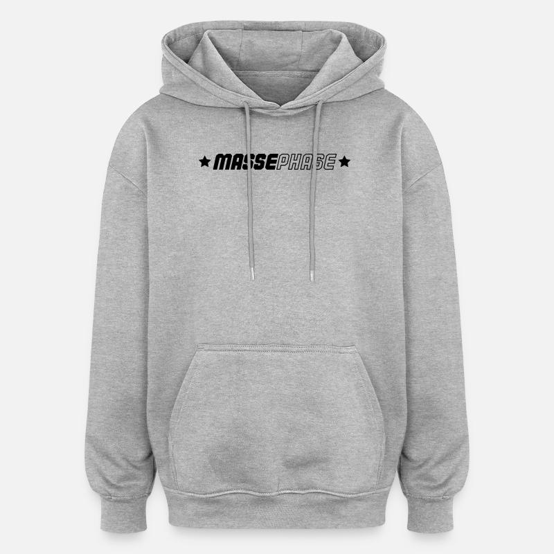 Phase de masse - Sweat à capuche oversize unisexe - gris chiné