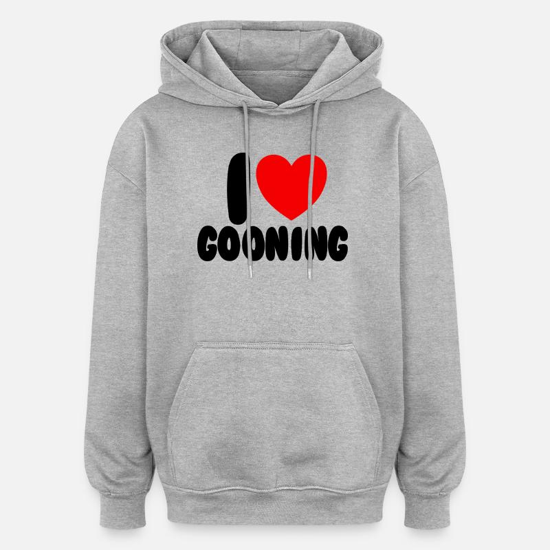 J’adore Gooning. J’adore Gooning. - Sweat à capuche oversize unisexe - gris chiné