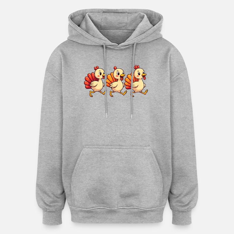 Bébé dinde de Thanksgiving - Sweat à capuche oversize unisexe - gris chiné