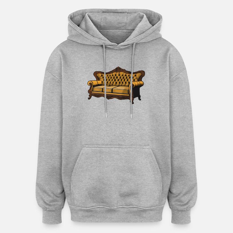Viktorianische Samt-Sofagrafik - Oversized Unisex Hoodie - Grau meliert
