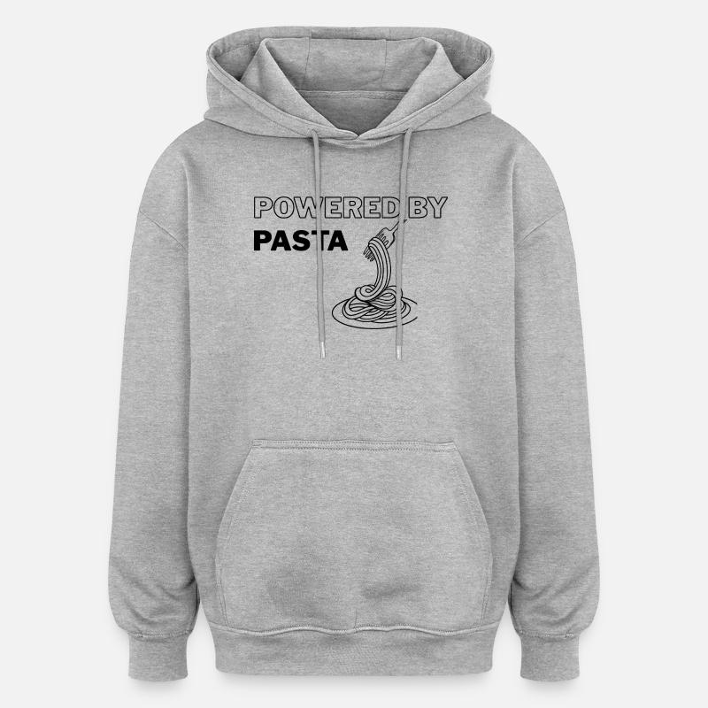 Propulsé par Pasta - Sweat à capuche oversize unisexe - gris chiné