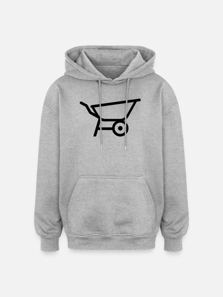 wheelbarrow - Oversized Unisex Hoodie - heather grey