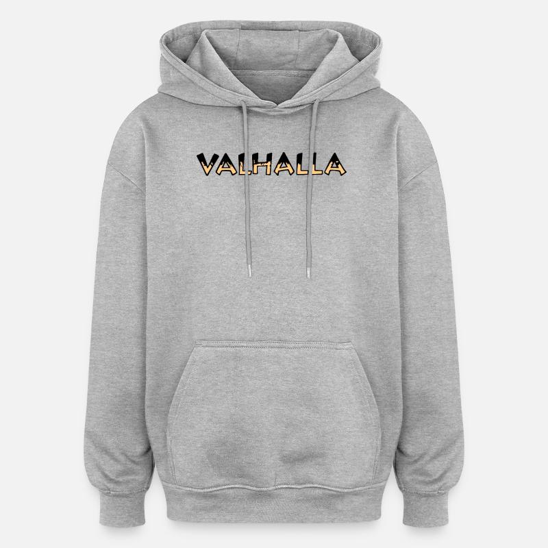 Valhalla Rune Jaune et Noir - Sweat à capuche oversize unisexe - gris chiné