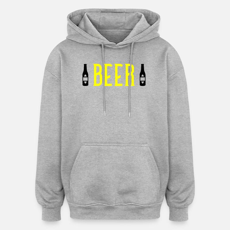 Bière - Sweat à capuche oversize unisexe - gris chiné