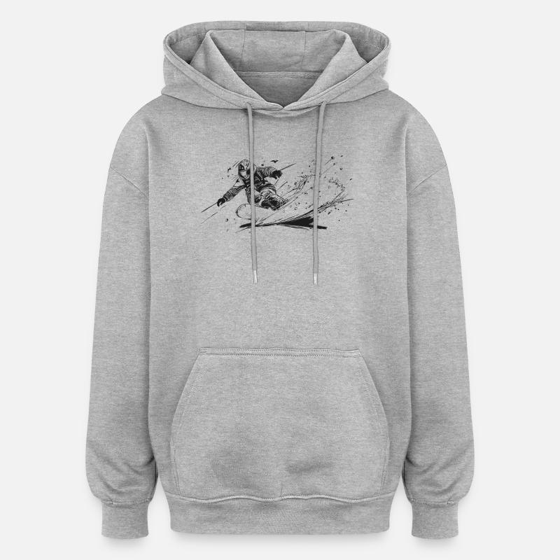 planche à neige - Sweat à capuche oversize unisexe - gris chiné