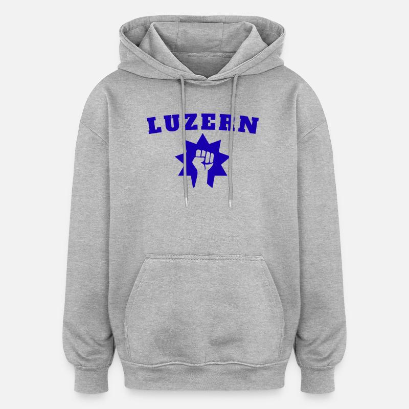 Luzerne - Sweat à capuche oversize unisexe - gris chiné
