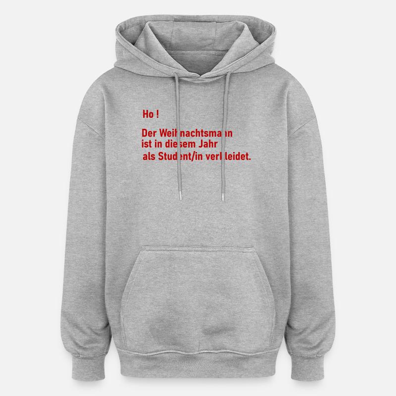 Weihnachtsmann als Student - Oversized Unisex Hoodie - Grau meliert