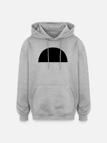 Halbkreis - Oversized Unisex Hoodie - Grau meliert
