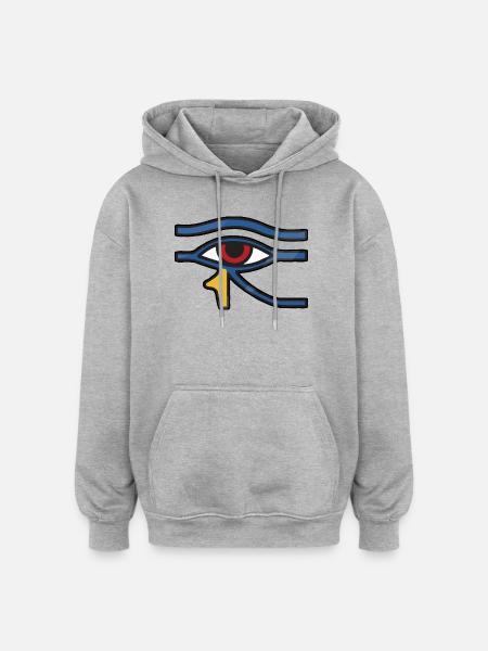 Eye of Horus Blue Line - Oversized Unisex Hoodie - heather grey