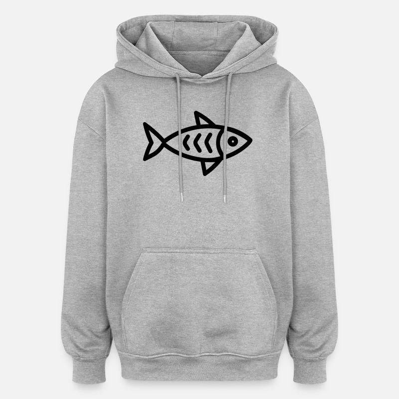 hareng - Sweat à capuche oversize unisexe - gris chiné