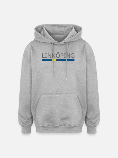 Sweden Flag - Linköping - Sverige - Schweden - Oversized Unisex Hoodie - heather grey