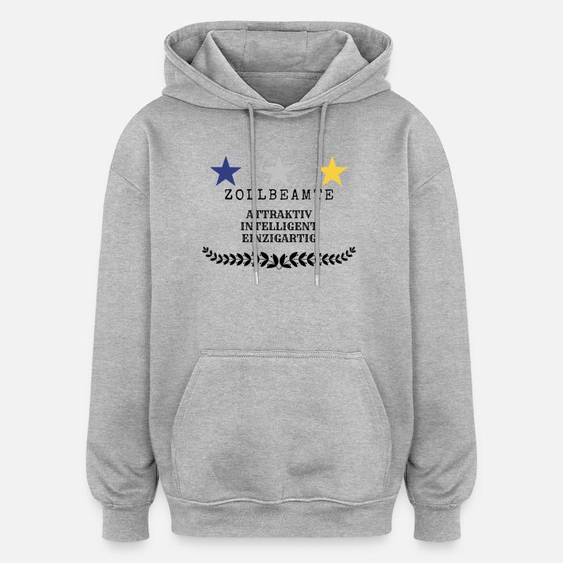 Douanier - Sweat à capuche oversize unisexe - gris chiné