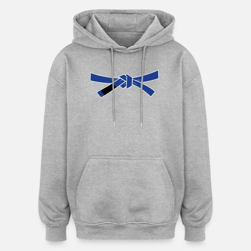 Ceinture bleue - Ceinture bleue - Sweat à capuche oversize unisexe - gris chiné