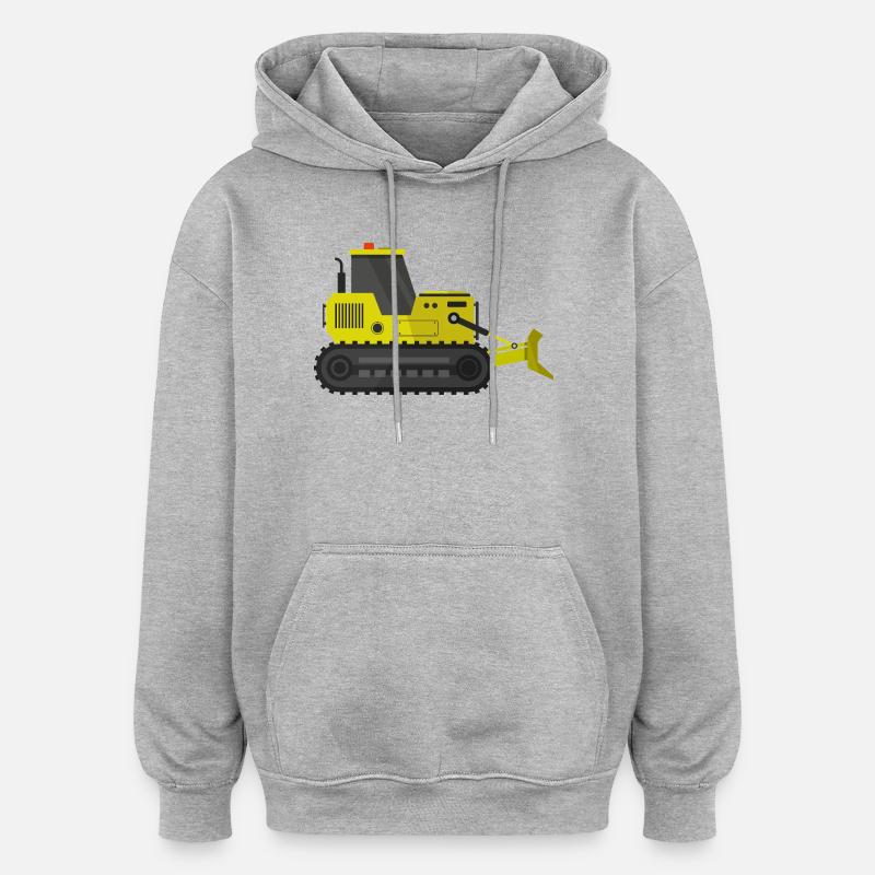 Bulldozer - Sweat à capuche oversize unisexe - gris chiné