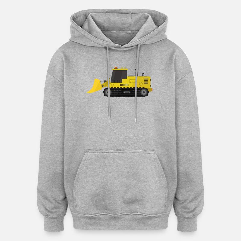 Planierraupe - Oversized Unisex Hoodie - Grau meliert