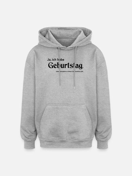 Yes Birthday - Oversized Unisex Hoodie - heather grey