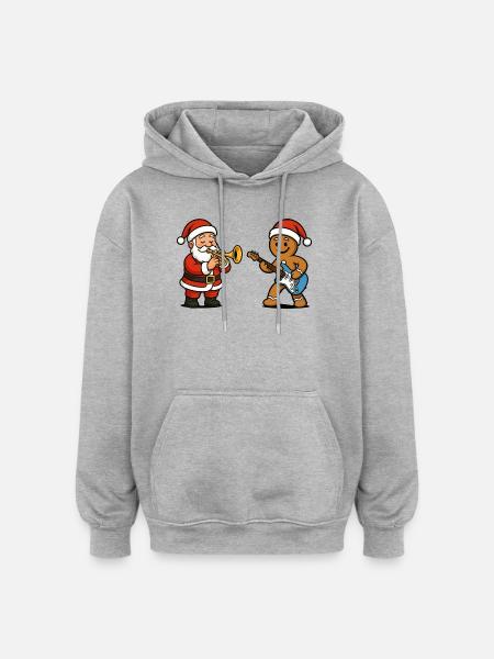 Weihnachtsmusik-Duett Santa Musiker - Oversized Unisex Hoodie - Grau meliert