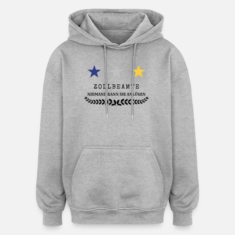 Douanier - Sweat à capuche oversize unisexe - gris chiné