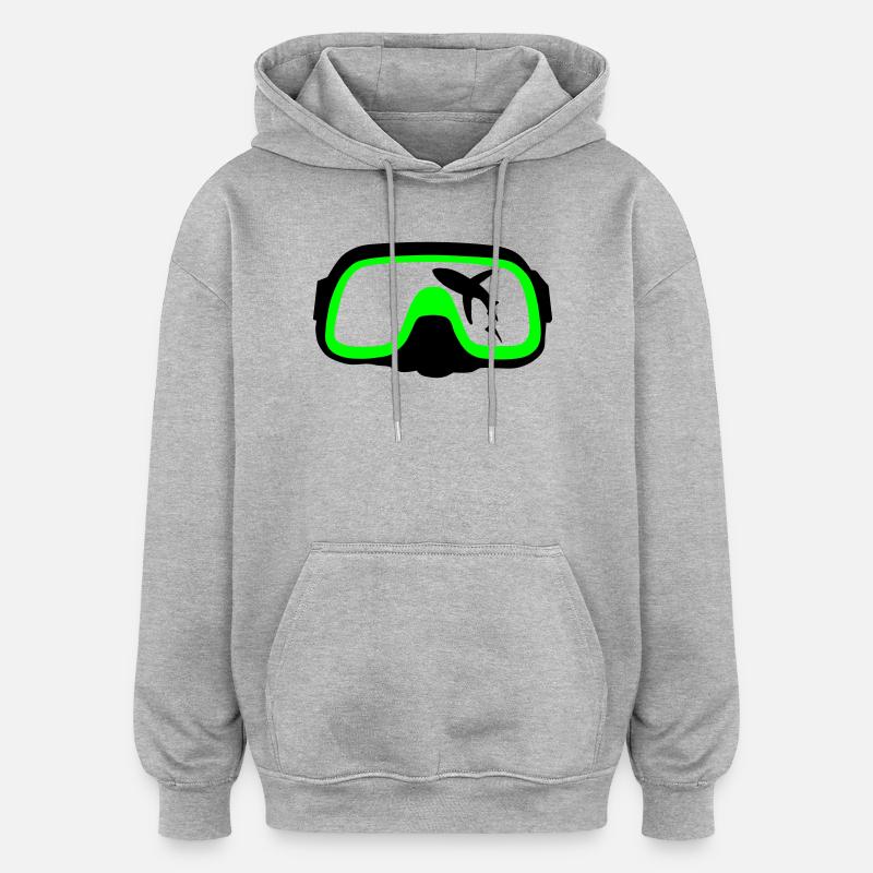 Lunettes de plongée - Sweat à capuche oversize unisexe - gris chiné