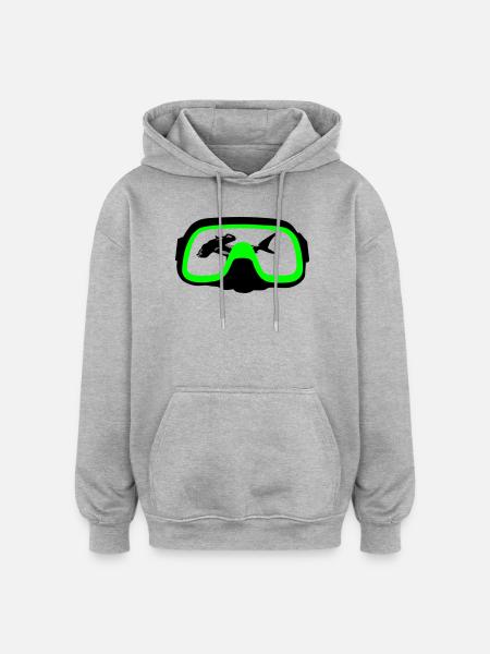 Lunettes de plongée - Sweat à capuche oversize unisexe - gris chiné